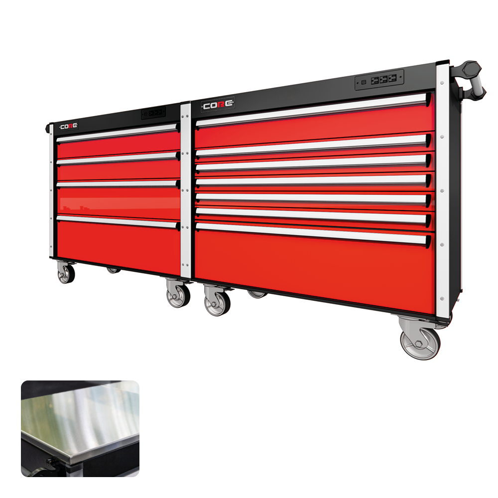88 Series - 11 Drawers - Silver Handles - Traditional Casters