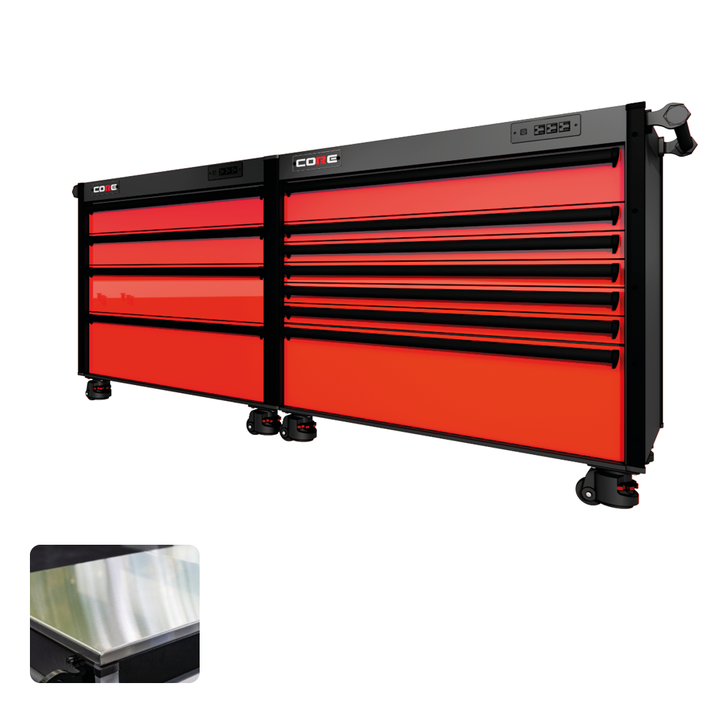 88 Series - 11 Drawers - Black Handles - Foot Casters