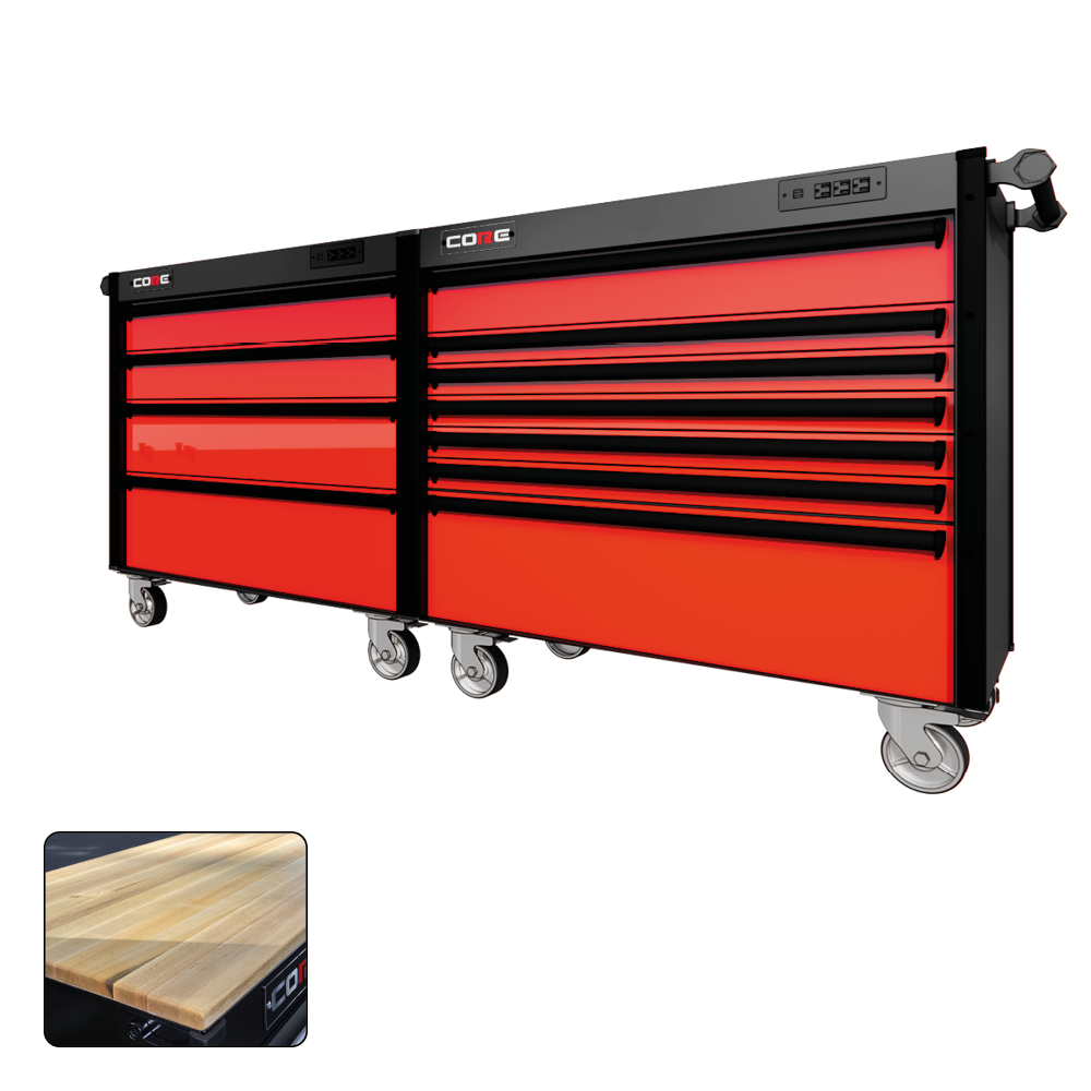 88 Series - 11 Drawers - Black Handles - Traditional Casters