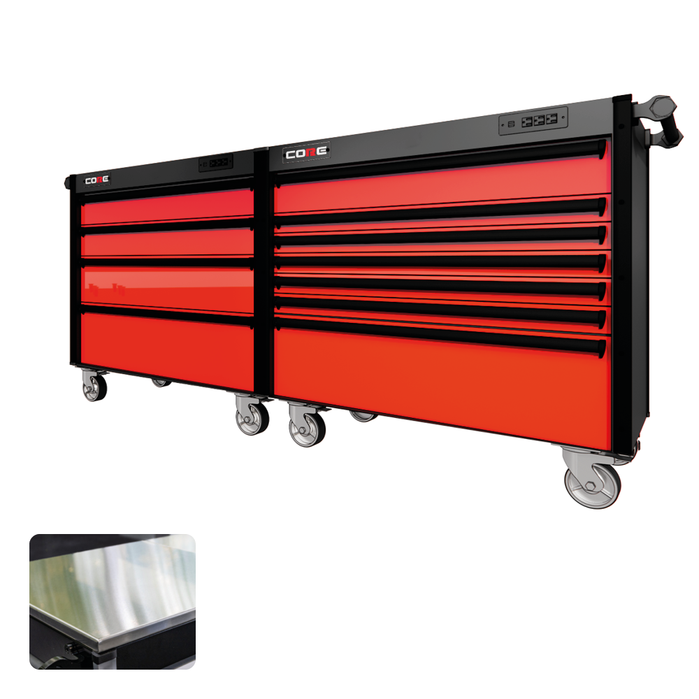 88 Series - 11 Drawers - Black Handles - Traditional Casters