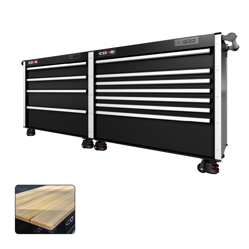 88 Series - 11 Drawers - Silver Handles - Foot Casters