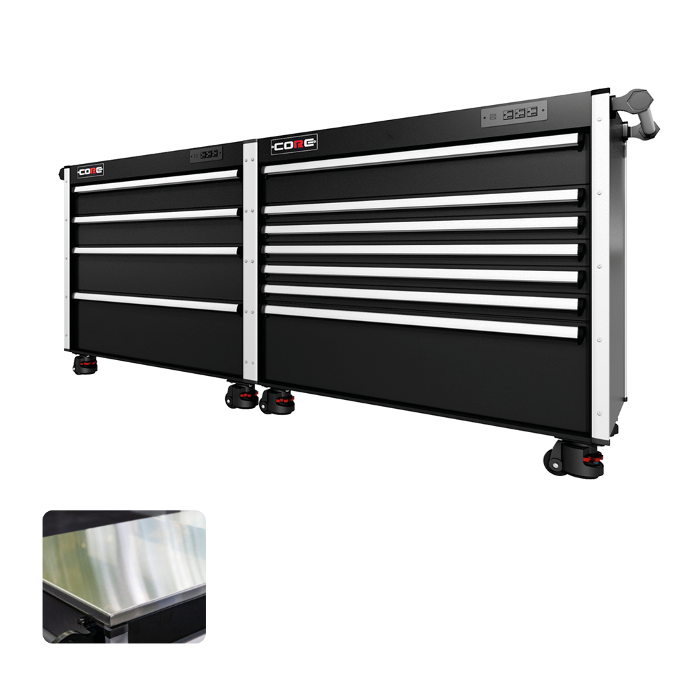 88 Series - 11 Drawers - Silver Handles - Foot Casters