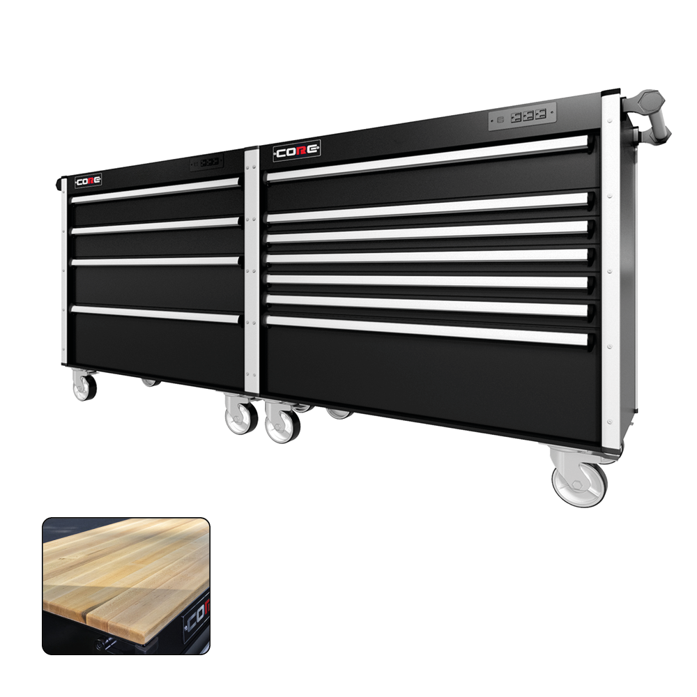 88 Series - 11 Drawers - Silver Handles - Traditional Casters