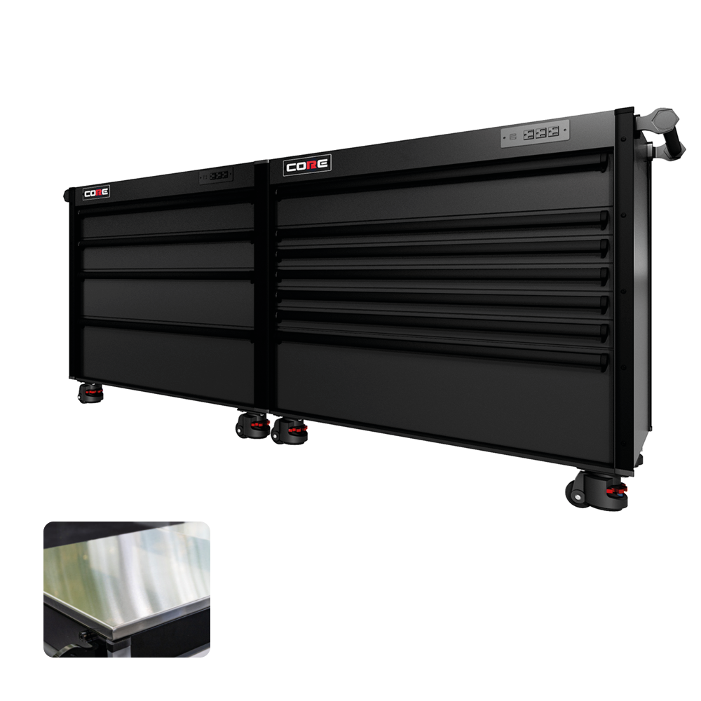 88 Series - 11 Drawers - Black Handles - Foot Casters