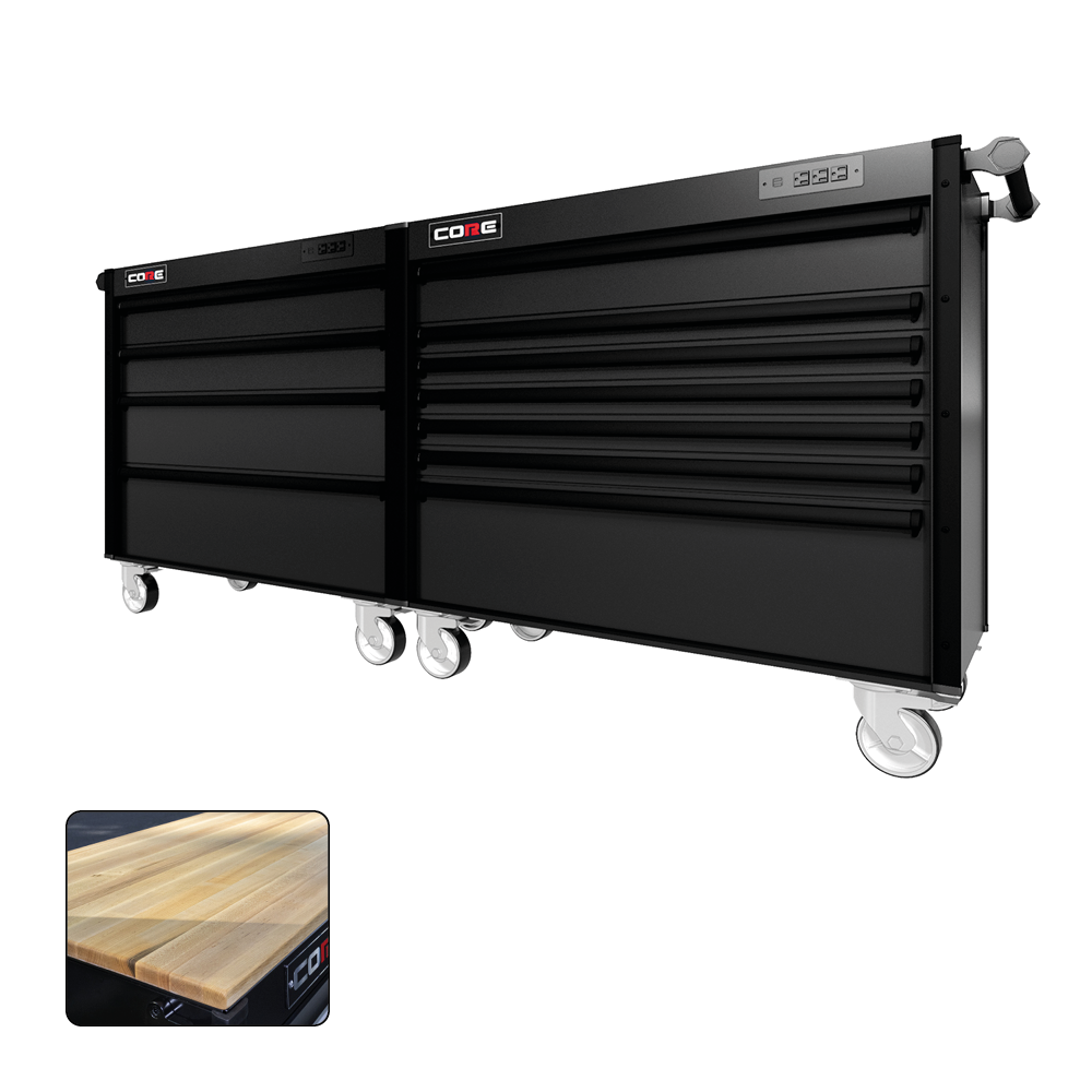 88 Series - 11 Drawers - Black Handles - Traditional Casters