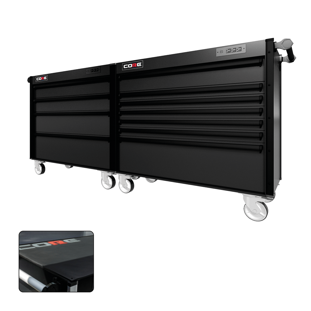 88 Series - 11 Drawers - Black Handles - Traditional Casters
