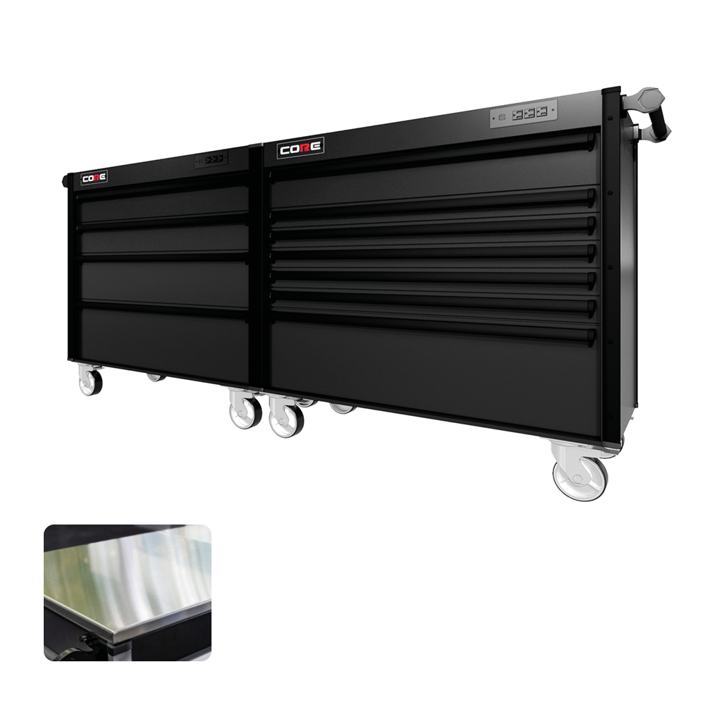 88 Series - 11 Drawers - Black Handles - Traditional Casters