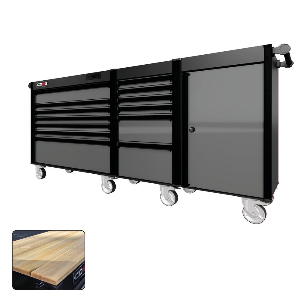 88 Series - 13 Drawers - Black Handles - Traditional Casters