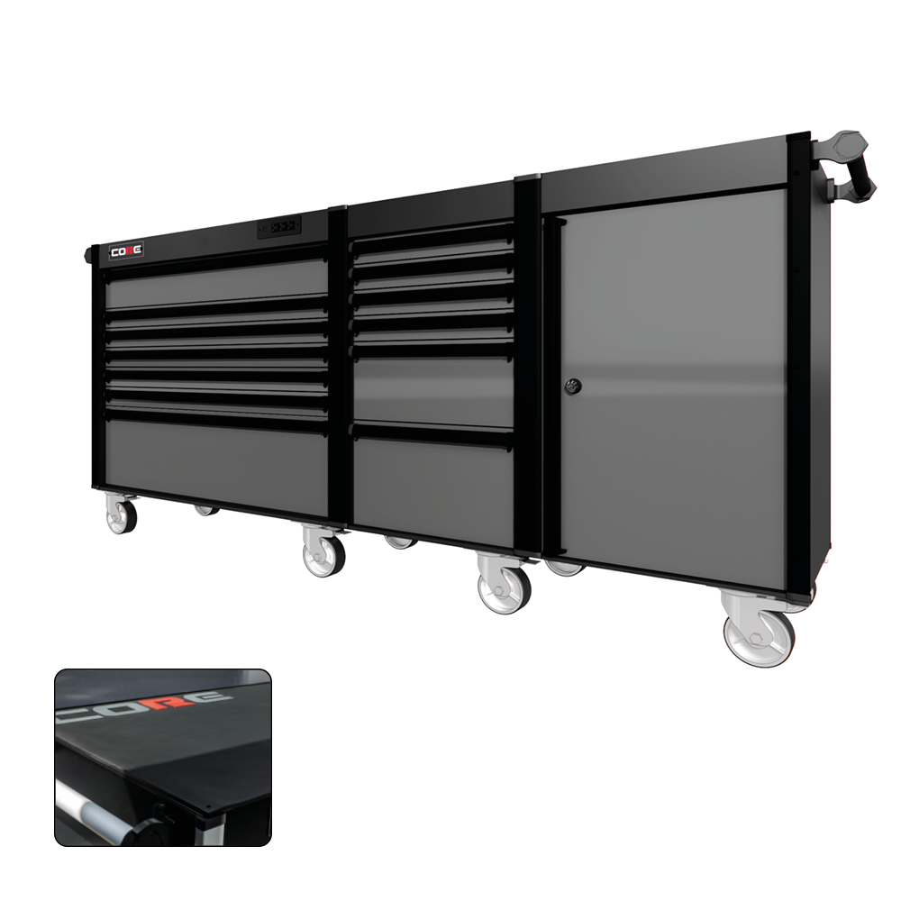 88 Series - 13 Drawers - Black Handles - Traditional Casters