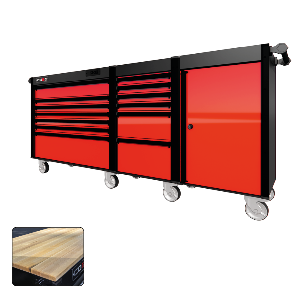 88 Series - 13 Drawers - Black Handles - Traditional Casters