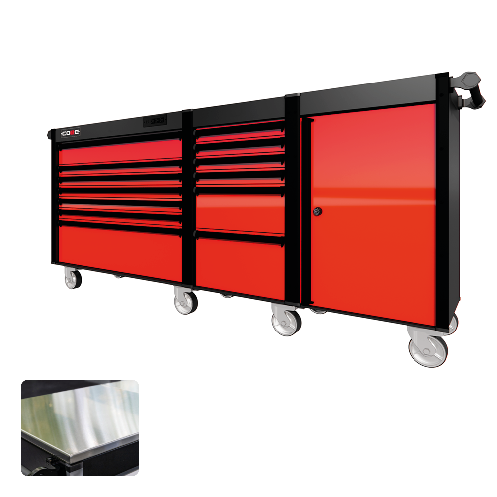 88 Series - 13 Drawers - Black Handles - Traditional Casters