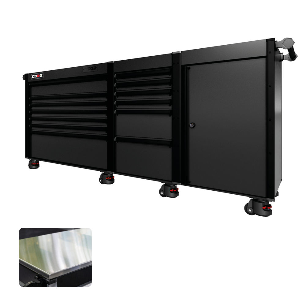 88 Series - 13 Drawers - Black Handles - Foot Casters