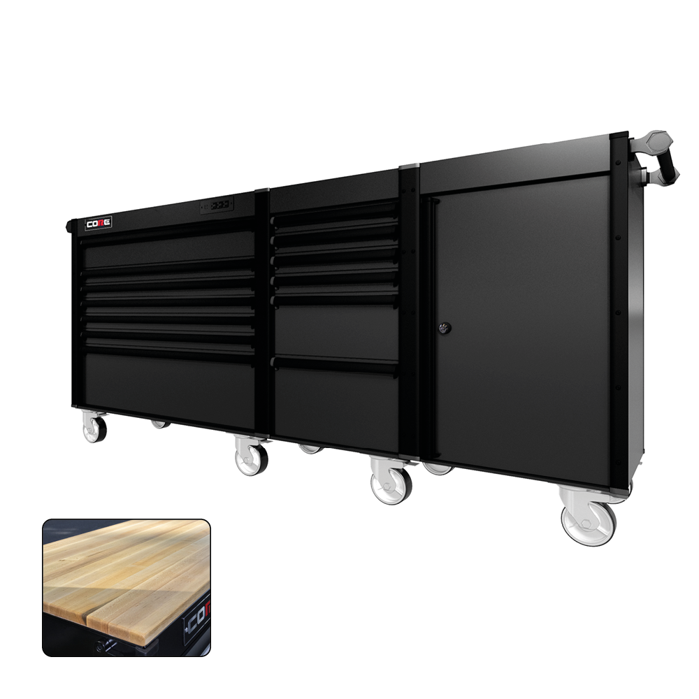 88 Series - 13 Drawers - Black Handles - Traditional Casters