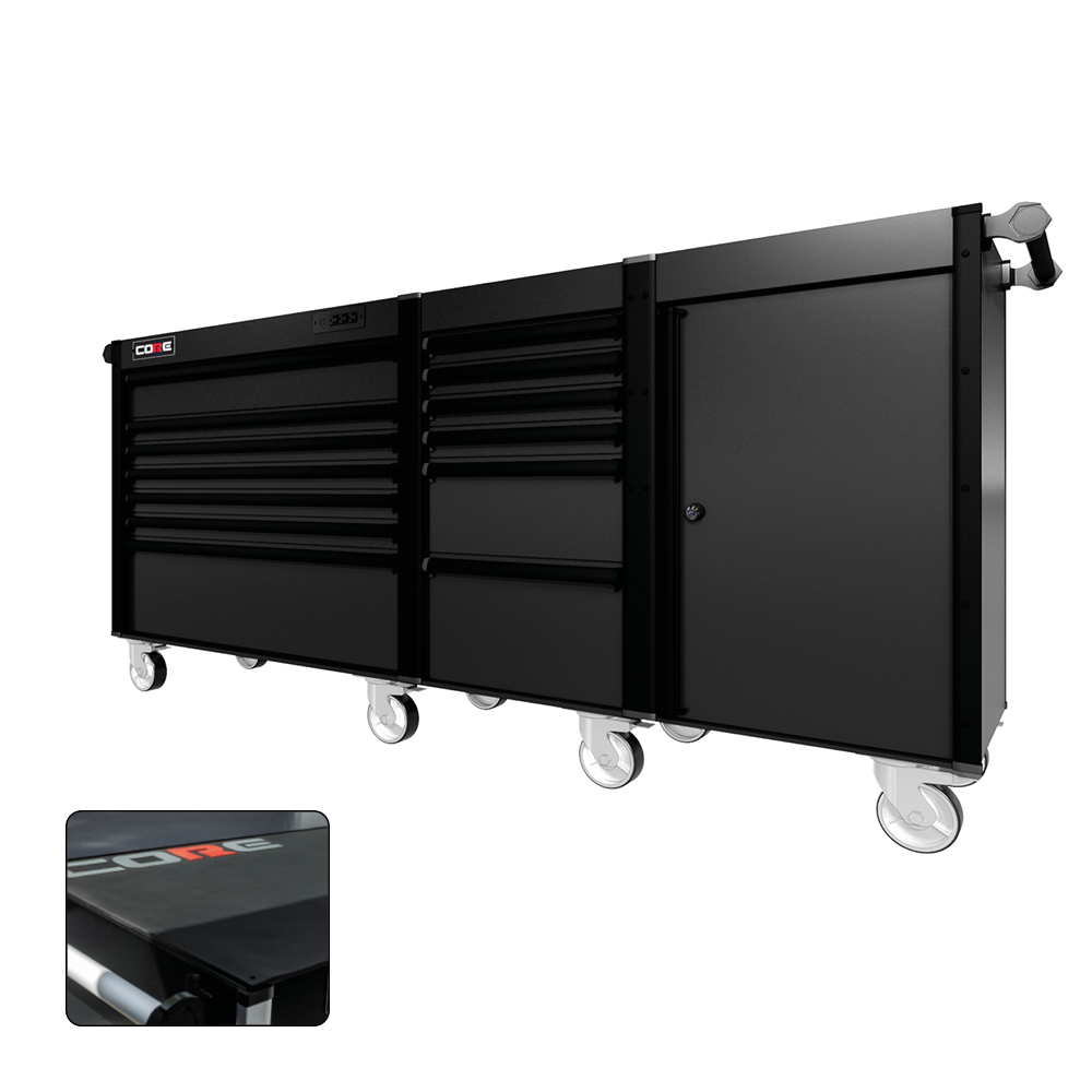 88 Series - 13 Drawers - Black Handles - Traditional Casters