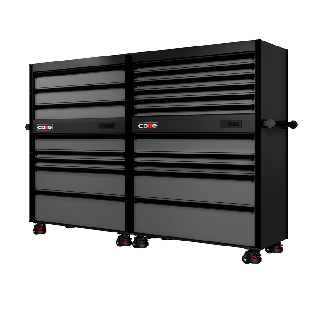 88 Series - 19 Drawers - Black Handles - Foot Casters