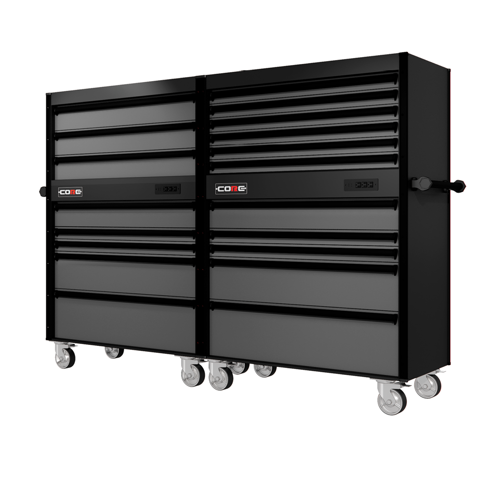 88 Series - 19 Drawers - Black Handles - Traditional Casters