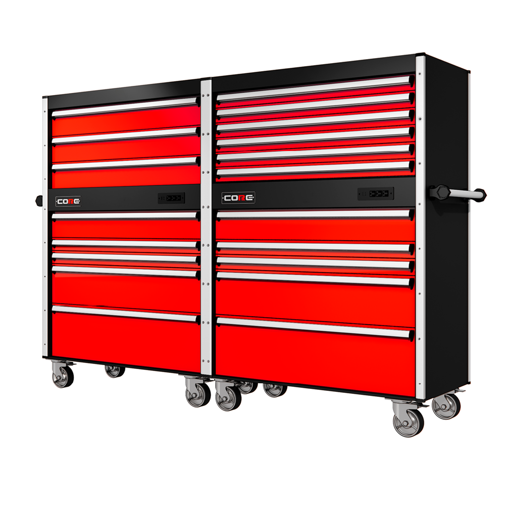 88 Series - 19 Drawers - Silver Handles - Traditional Casters