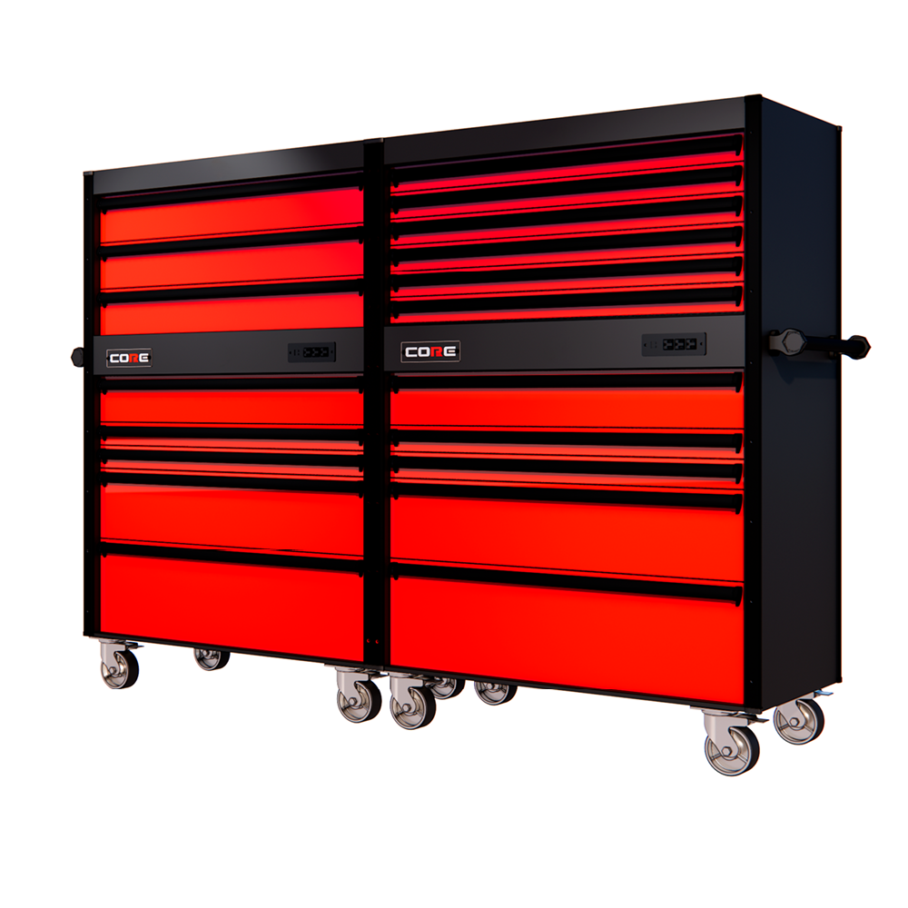 88 Series - 19 Drawers - Black Handles - Traditional Casters