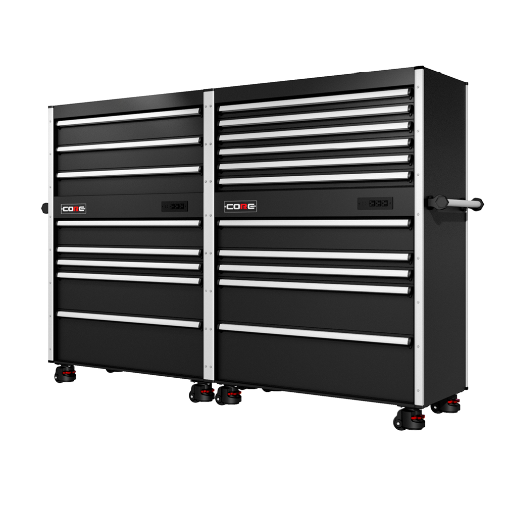 88 Series - 19 Drawers - Silver Handles - Foot Casters
