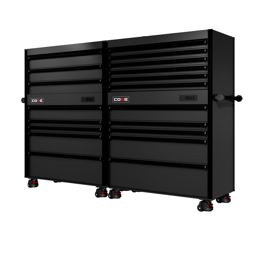 88 Series - 19 Drawers - Black Handles - Foot Casters