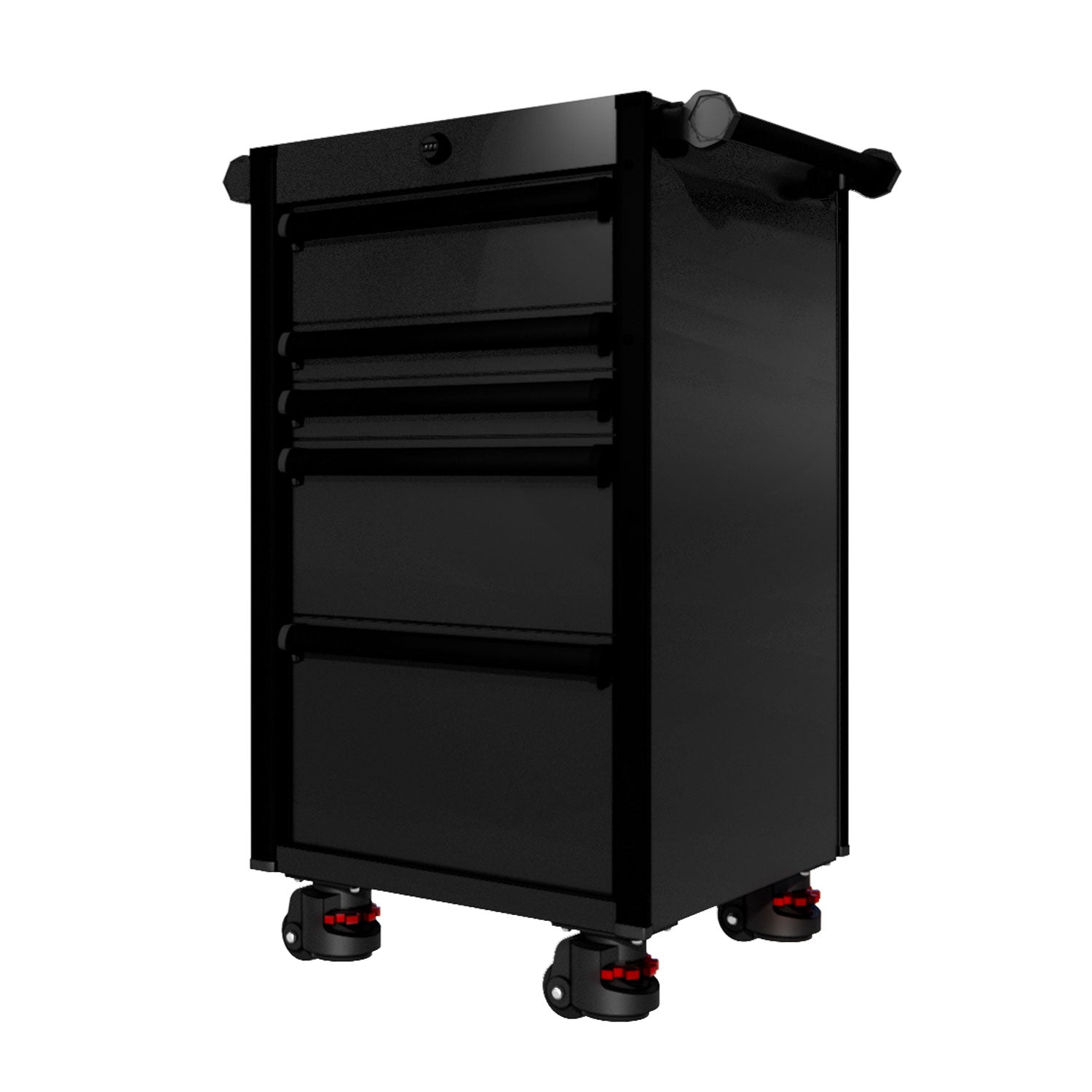 22 Series - 5 Drawers - Black Handles - Foot Casters