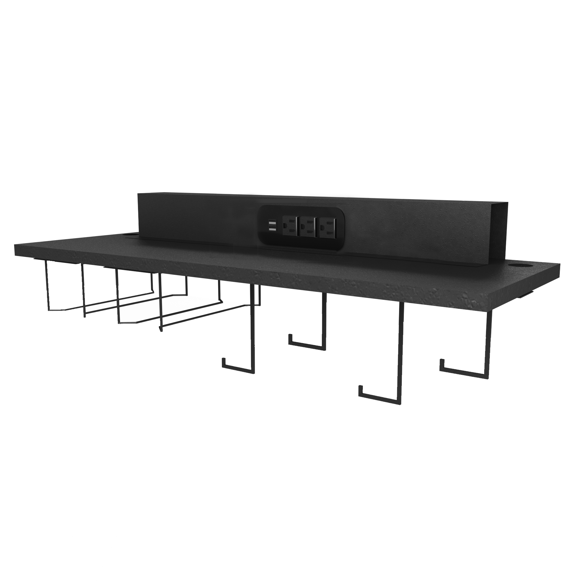 Fusion/LUX Tall Cabinet Black Charging Shelf 40 in.