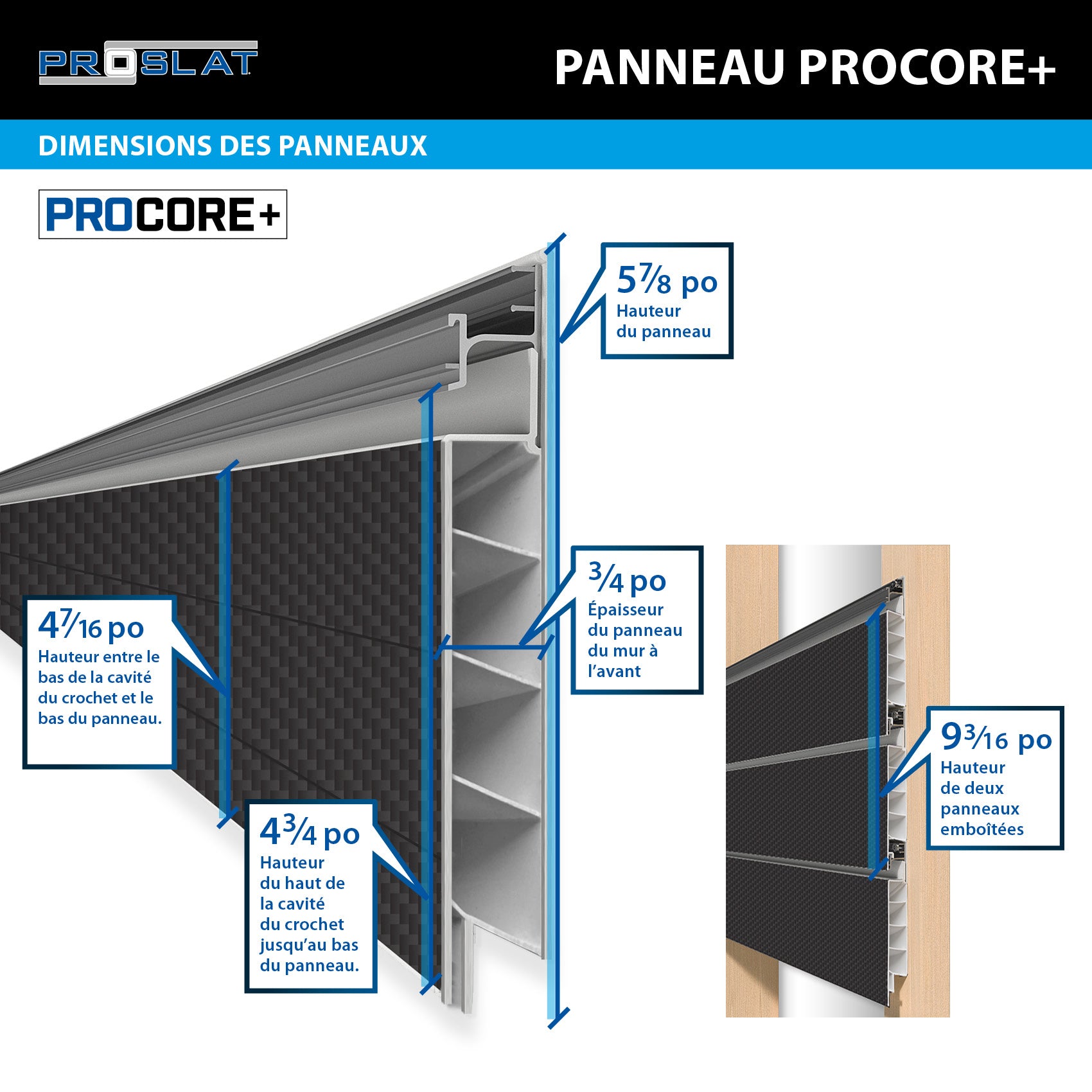 4 ft. x 8 ft. PROCORE PLUS PVC Slatwall – 2 Pack 64 sq ft